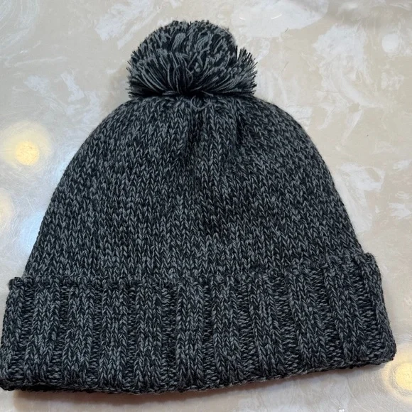 Adidas Charcoal Knit Beanie with Pom-Pom - Picture 2 of 4
